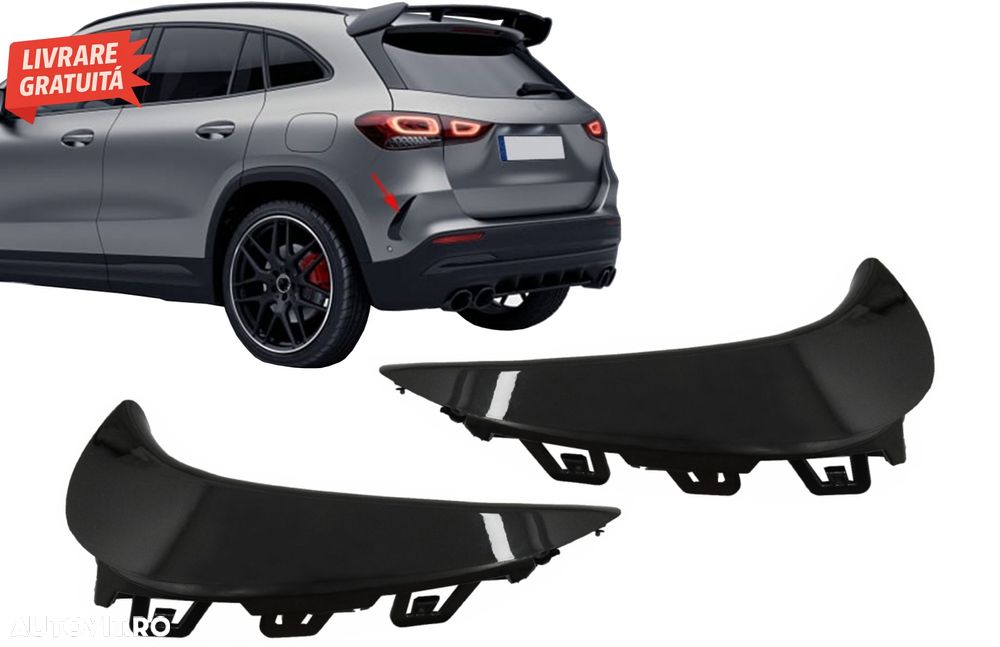 Ornamente Bara Spate Flapsuri Negru Lucios Mercedes GLA SUV H247 (2020+) Sport Lin- livrare gratuita - 9