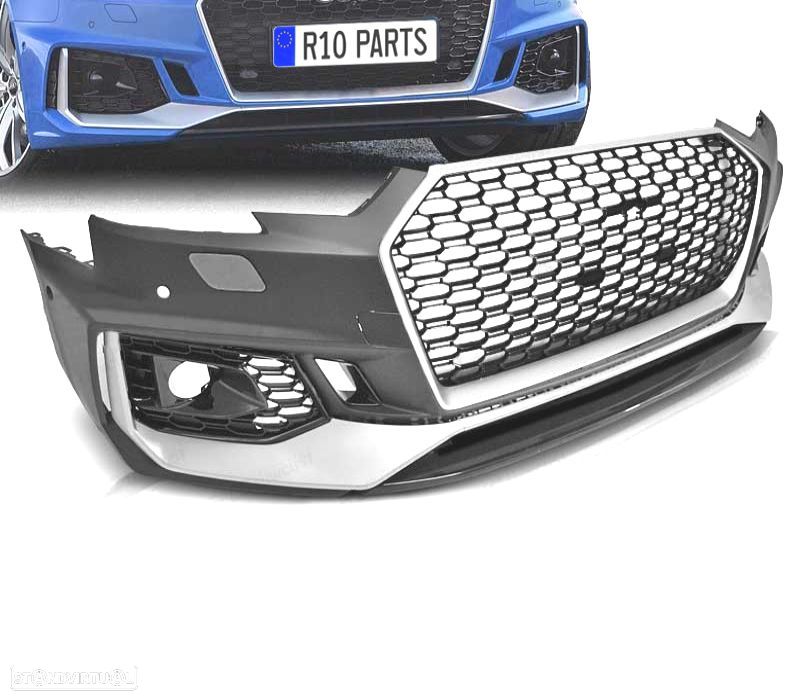 PARA-CHOQUES FRONTAL AUDI A4 B9 15-19 LOOK RS4 PRETO PRATA PDC - 2