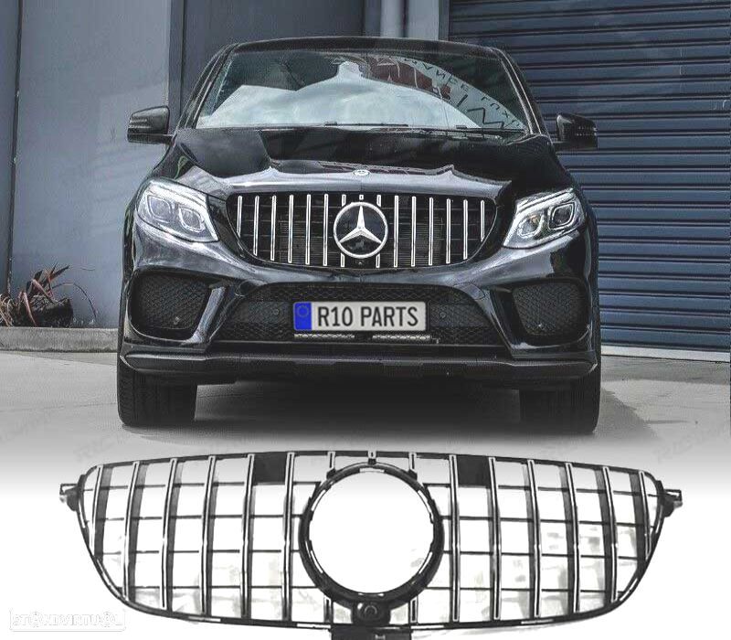GRELHA MERCEDES CLASE GLE COUPE C292 15-19 LOOK GT-R PANAMERICANA PRETO CROMADO CAMERA - 1