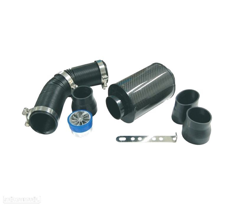 KIT FILTRO DE ADMISSÃO UNIVERSAL CARBONO TIPO CDA + TURBINA - 1