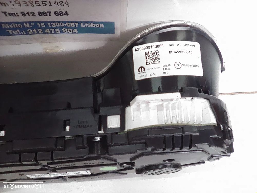 Quadrante Fiat Tipo 2021  ref: 00522003340   / A3C0938190000 - 3