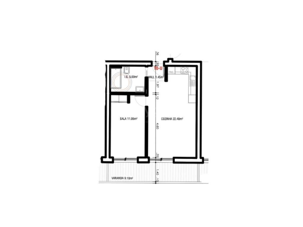 Apartamento T0+1 - Edifício Mares - Fração U - Grande imagem: 2/7