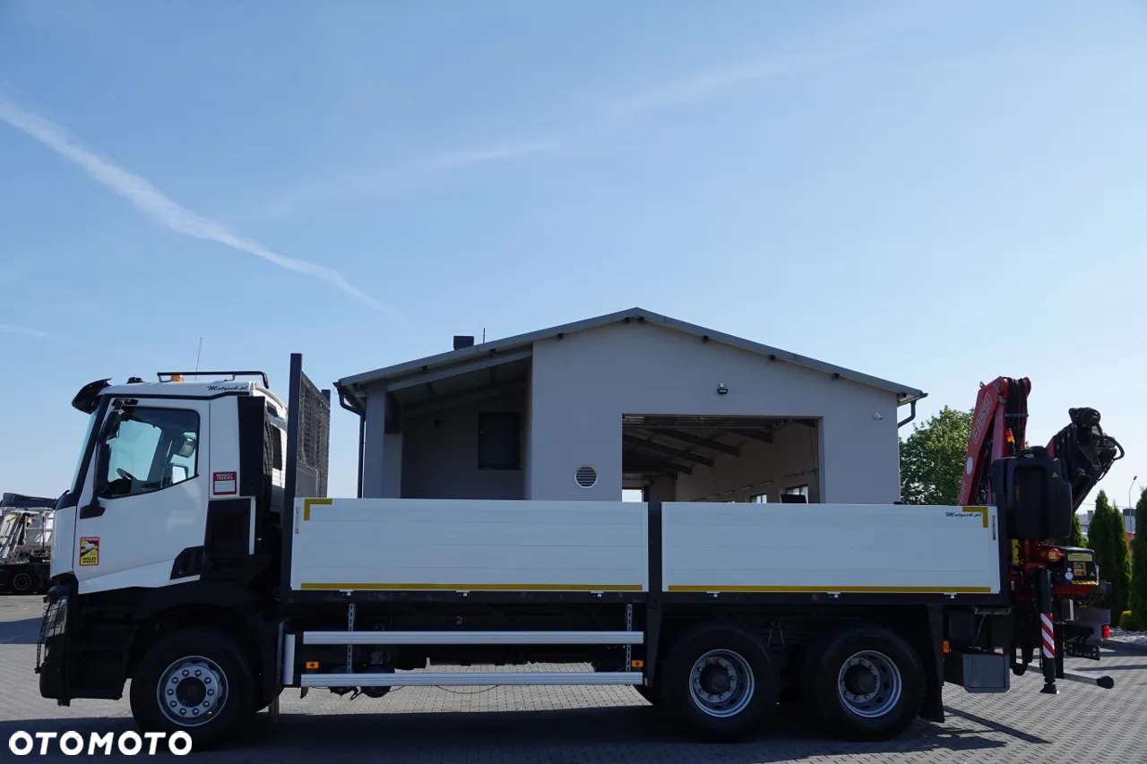 Renault C 380 / 6X4 / SKRZYNIOWY 6.4 M / + HDS FASSI F175A / MAX UDŹWIG 7 535 KG / WYSÓW 12.3 M / ROTATOR / STEROWANIE RADIOWE / OPONY 100 % / SPROWADZONY - 7