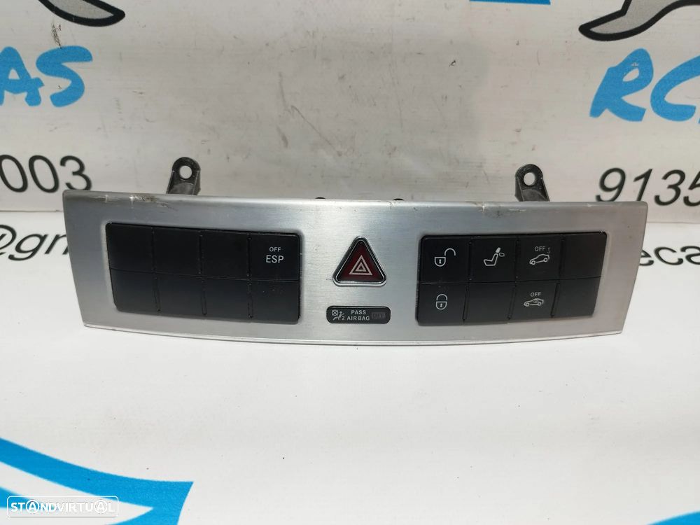 BOTÃO 4 PISCAS ESP CONTROL AQUECIMENTO DE BANCOS TRANCAR PORTAS  MERCEDES CLASS C W203  A2038701810 - 1