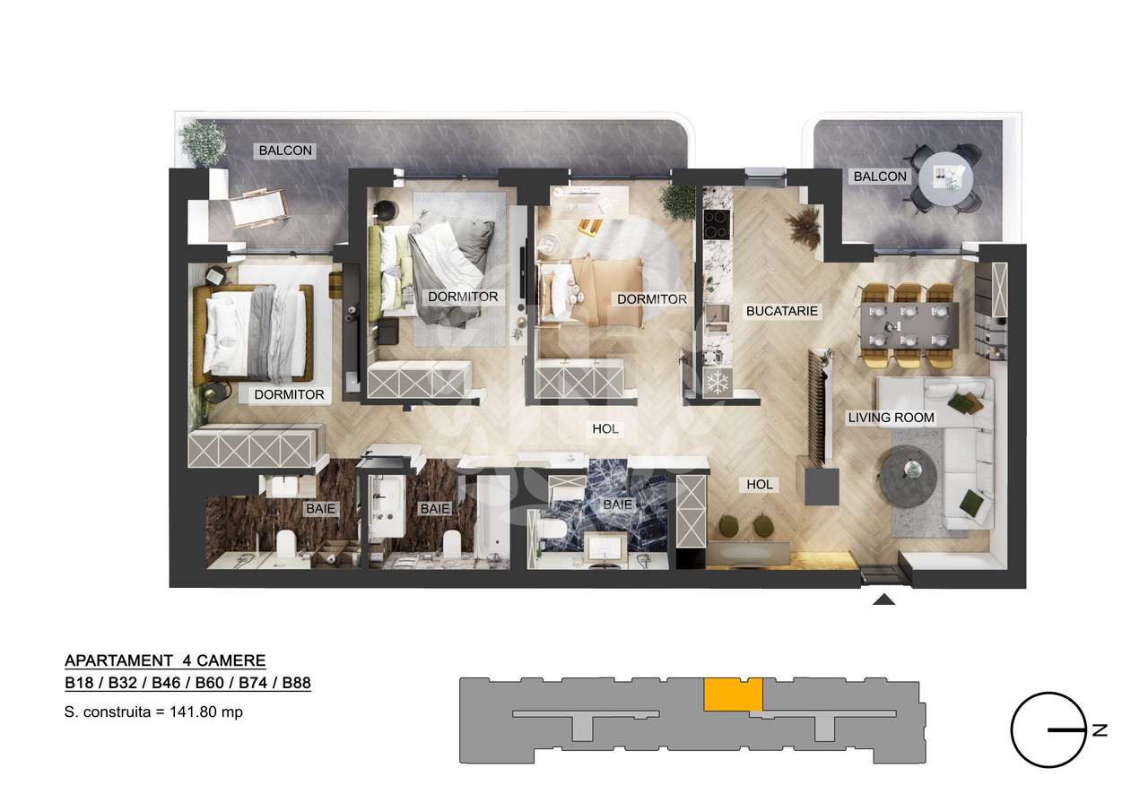 Apartament 4 camere | Plaza Pipera | Bloc finalizat — fotografia 1