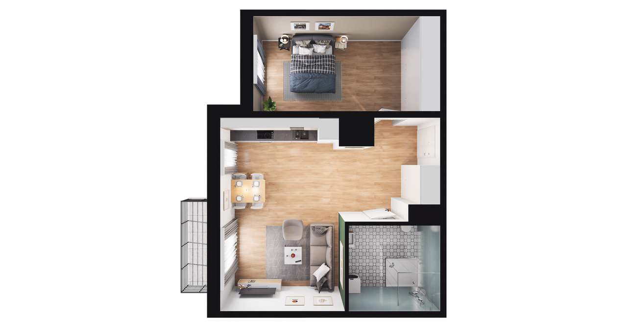 2-pokojowe mieszkanie 52m2 + balkon Bezpośrednio - Pełny obrazek: 2/23