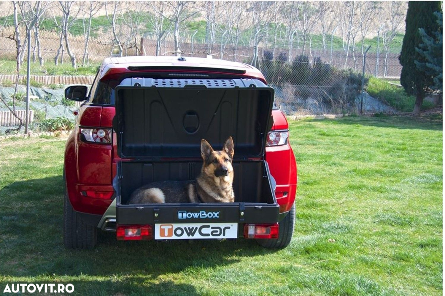 Cutie portbagaj pe carligul de remorcare Towbox V1 DOG Negru + TBA0004 - 2