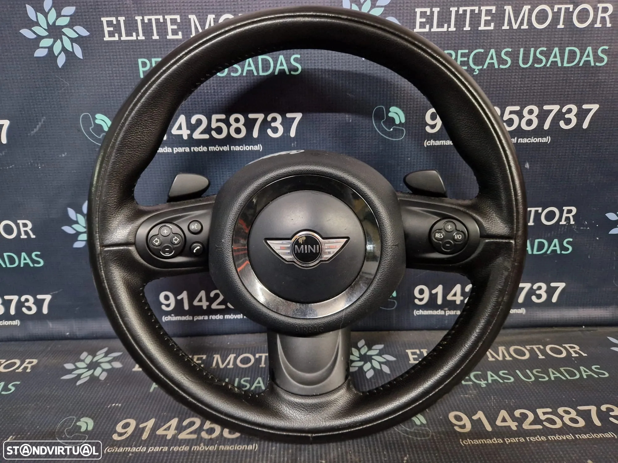 Volante usado pele com airbag MINI ONE COOPER S R56 R55 R57 PATILHAS JOHN WORKS CLUBMAN - 3