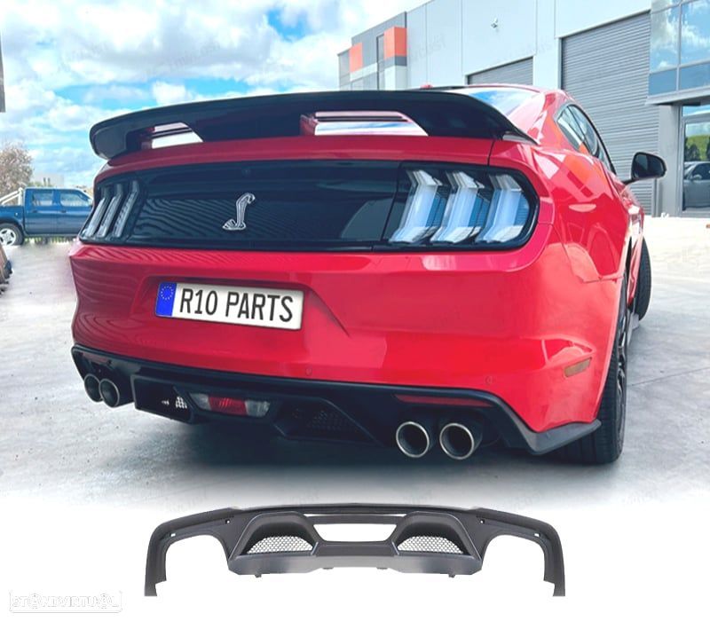 DIFUSOR FORD MUSTANG 15-17 LOOK GT500 SAÍDA DUPLA - 1