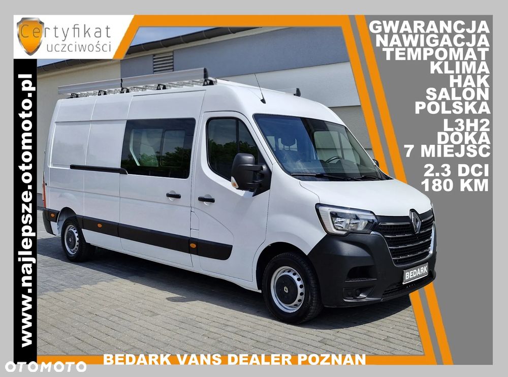 Renault Master, L3H2, SALON POLSKA, 7 miejsc, DOKA, nawigacja, hak, tempomat, klima