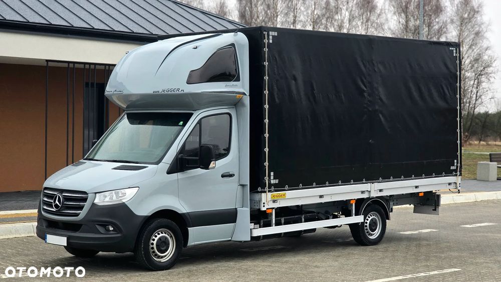 Mercedes-Benz SPRINTER 316 CDI 907❗ PLANDEKA 10 PALET / DRZWI Z TYŁU / DWIE WYSOKOSCI JAZDY / ZABUDOWA JEGGER / MAX ROZSTAW OSI / PODUSZKI PNEUMATYCZNE / SYPIALKA / RAMA / LAWETA / SALON POLSKA ❗❗ - 2