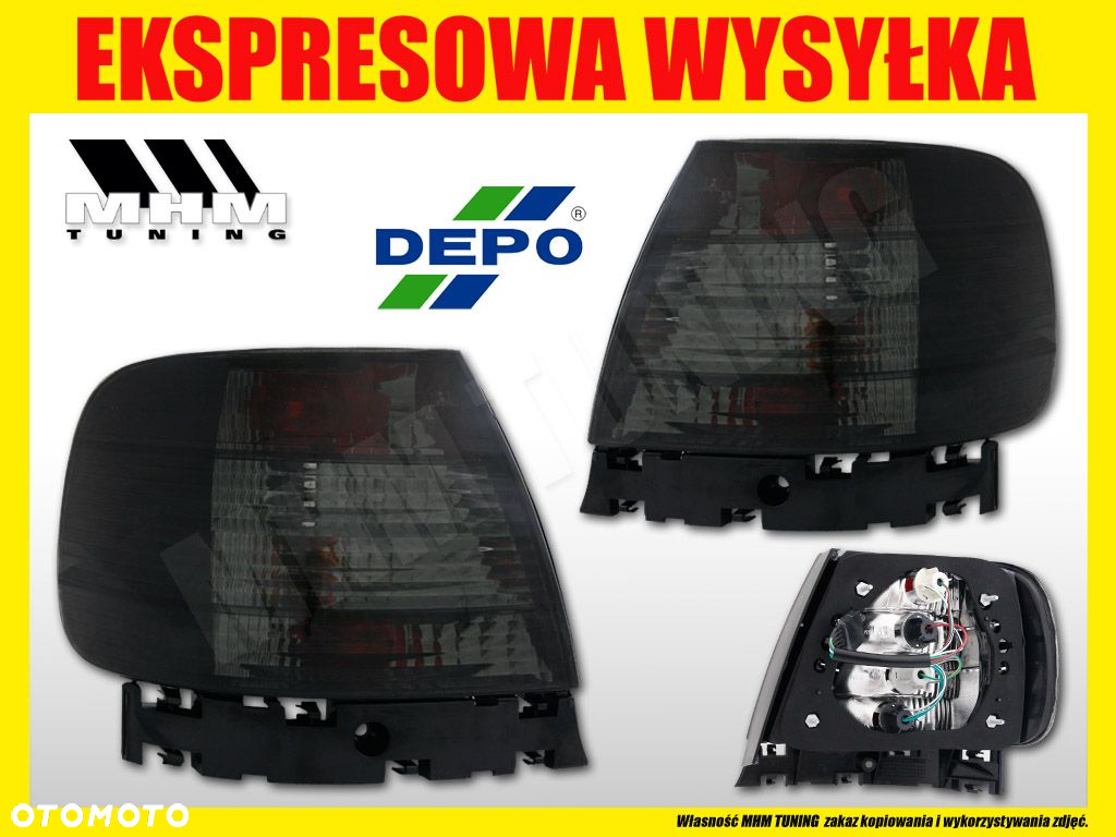 LAMPA TYL KPL AUDI A4 A-4 B5 8D0 BLACK DEPO FK - 2