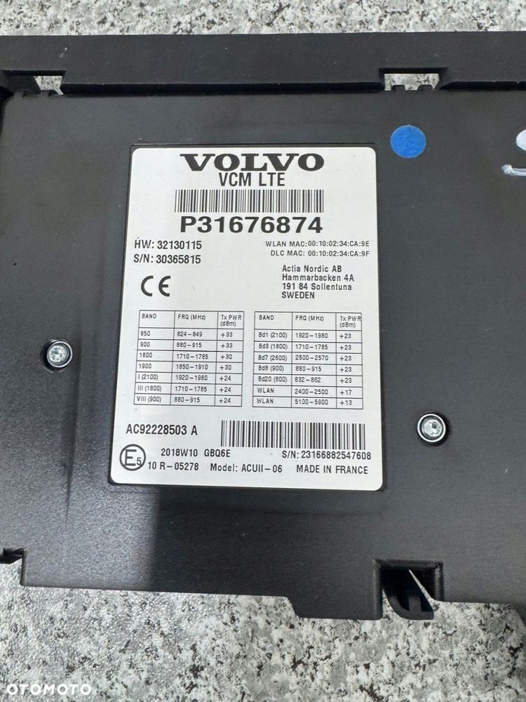 sterownik moduł vcm volvo v90 xc90 s90 ii 2017-2021 31676874 - 2