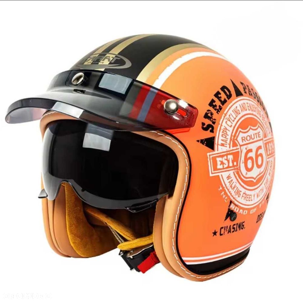 Kask otwarty motocyklowy skuterowy retro - 1