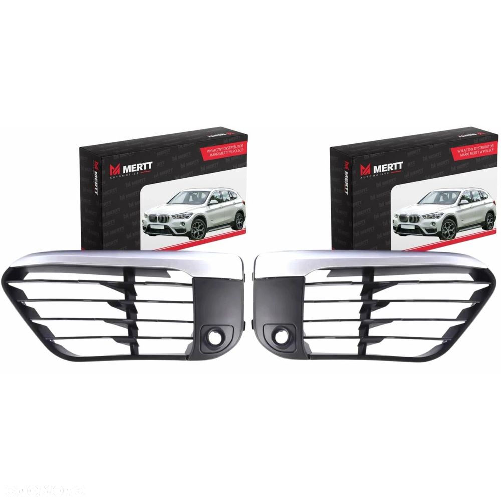 ATRAPA KRATKA ZAŚLEPKA ZDERZAKA LEWA PRAWA SREBRNA PDC BMW F48 2014- KPL - 2