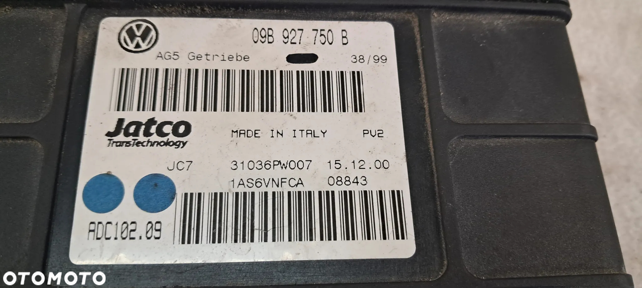 Sterownik Komputer Skrzyni Biegów Audi VW Seat Skoda 09B927750B - 2