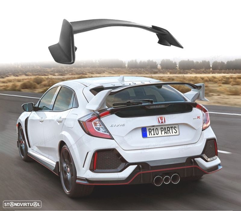 AILERON SPOILER TRASEIRO HONDA CIVIC HATCHBACK 16-20 LOOK TYPE R - 1