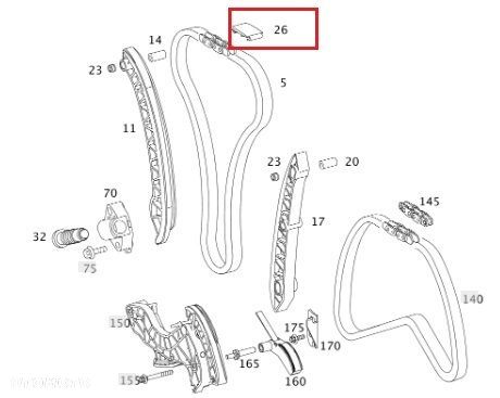 MERCEDES W290W203 W204 W211 R171 Slizg lancucha rozrzadu ORYGINAL - 3