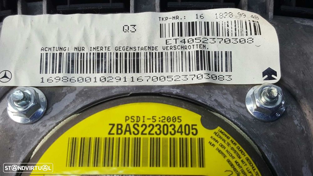 AIRBAG FRENTE ESQUERDO MERCEDES CLASE A (W169) A 180 CDI (169.007) - 2