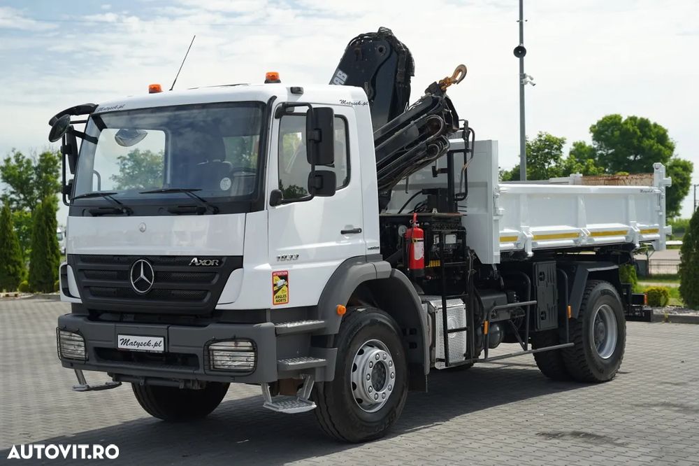 Mercedes-Benz AXOR 1833 / 4x2 / BASCULATOR 3 LATE + HDS HIAB 122 / HYDROBRA / MANUAL / - 11