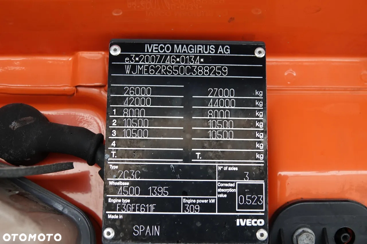 Iveco 420 / 6x2 / SKRZYNIOWY- 6,5 M / HDS FASSI 185 - 10,4 M / E6 / OŚ PODNOSZONA - 38