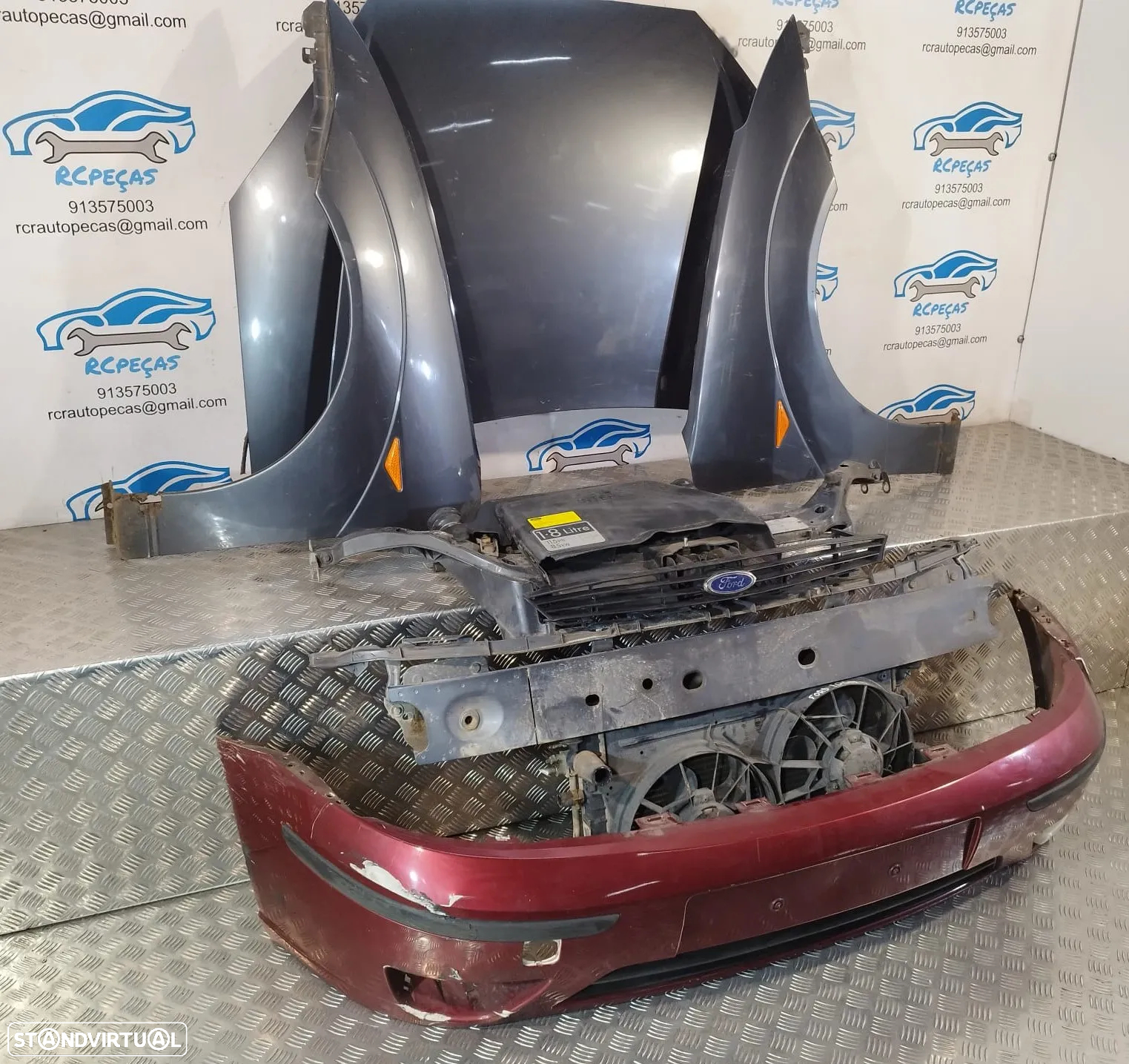 FRENTE COMPLETA FORD FOCUS I 1 MK1 FASE II 2 CAPOT PARACHOQUES GUARDA-LAMAS OTICAS RADIADOR VENTILADOR FRENTE FIBRA REFORÇO - 4