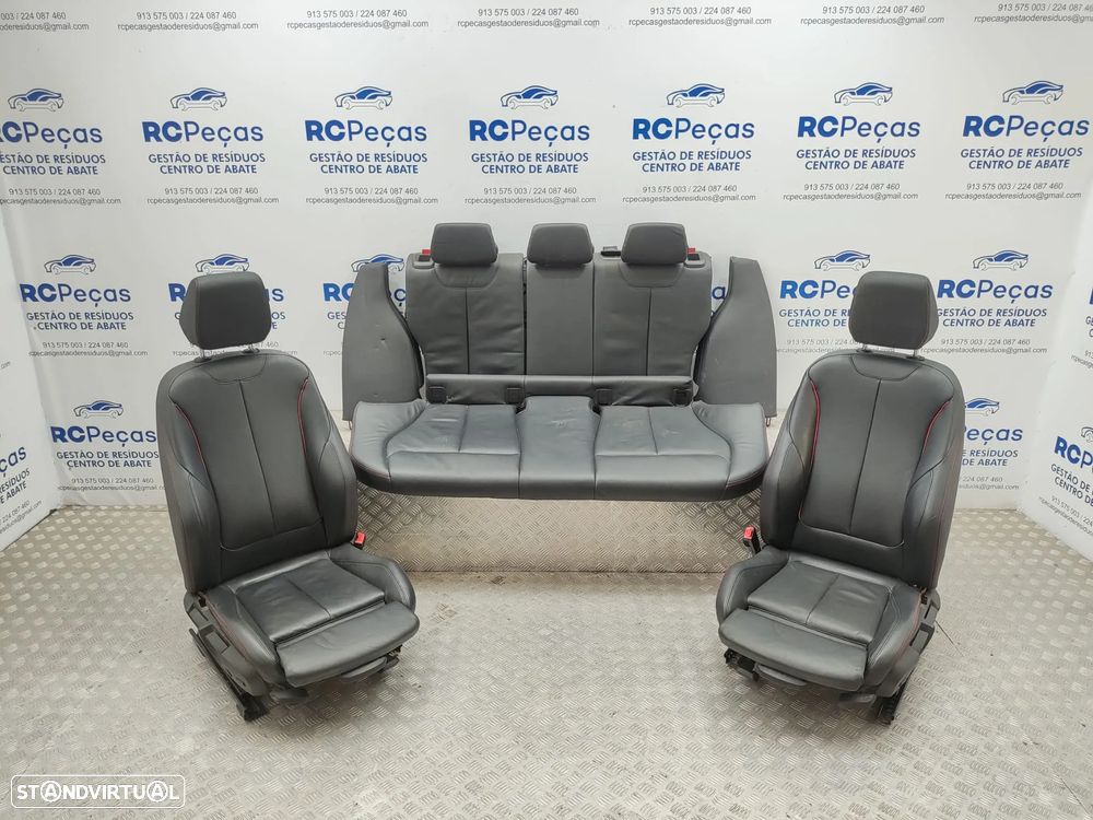 Conjunto Bancos em Pele BMW Serie 1 F20 Pack M Eletricos Memoria Costura Vermelha 2012 a 2019 - 7