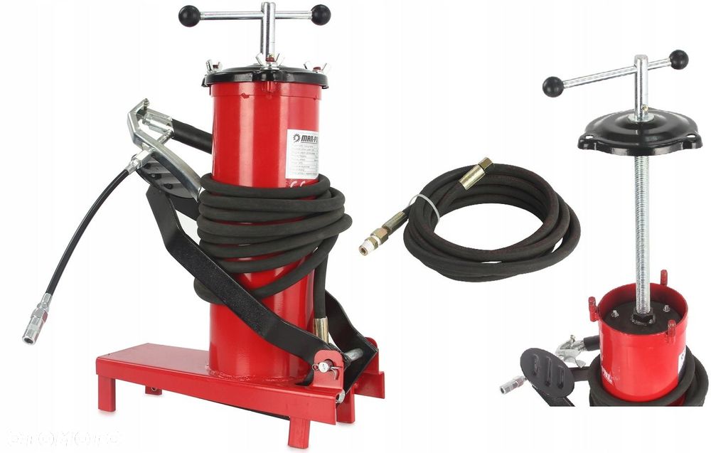 PROFESJONALNA SMAROWNICA TAWOTNICA NOŻNA 3L WĄŻ 4m - 1