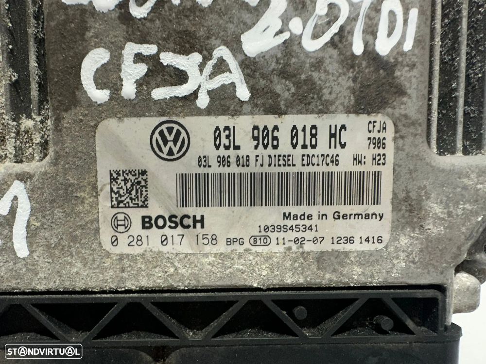 .Centralina Motor Original Bosch VAG Seat Leon 5F 2.0 TDi 170cv CFJA 03L906018HC 0281017158 2010 - 2012 - 7