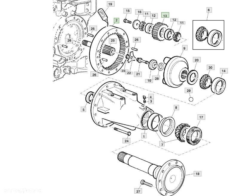 John Deere 6920 - zwolnica piasta półoś satelity - 2
