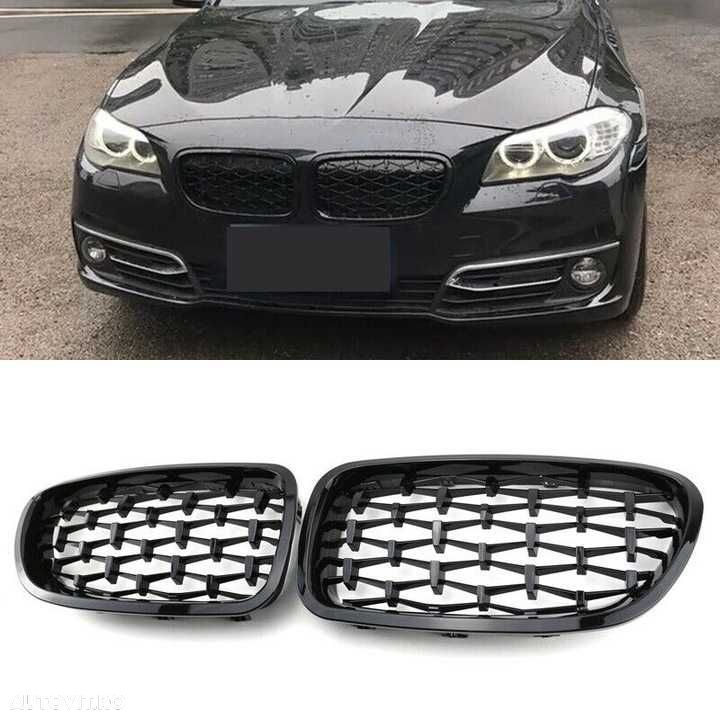 Grile Nari M Diamond BMW F10 F11 Negru Lucios Complet, Grila Dubla - 1