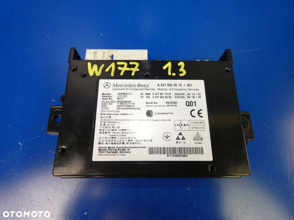 MERCEDES A W177 W247 MODUŁ STEROWNIK HERMES - 1