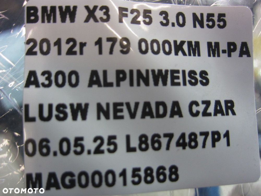 BMW X3 F25 LISTWA SZYBY BOCZNEJ PRAWA TYŁ 7248148 51377248148 MPAKIET - 7