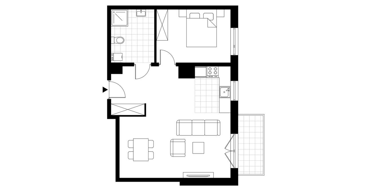 2-pokojowe mieszkanie 52m2 + balkon - Pełny obrazek: 3/23