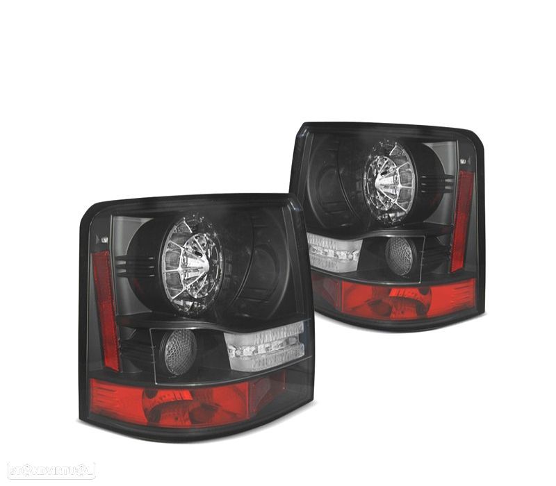 FAROLINS TRASEIROS RANGE ROVER SPORT 05-09 LED FUNDO PRETO - 1