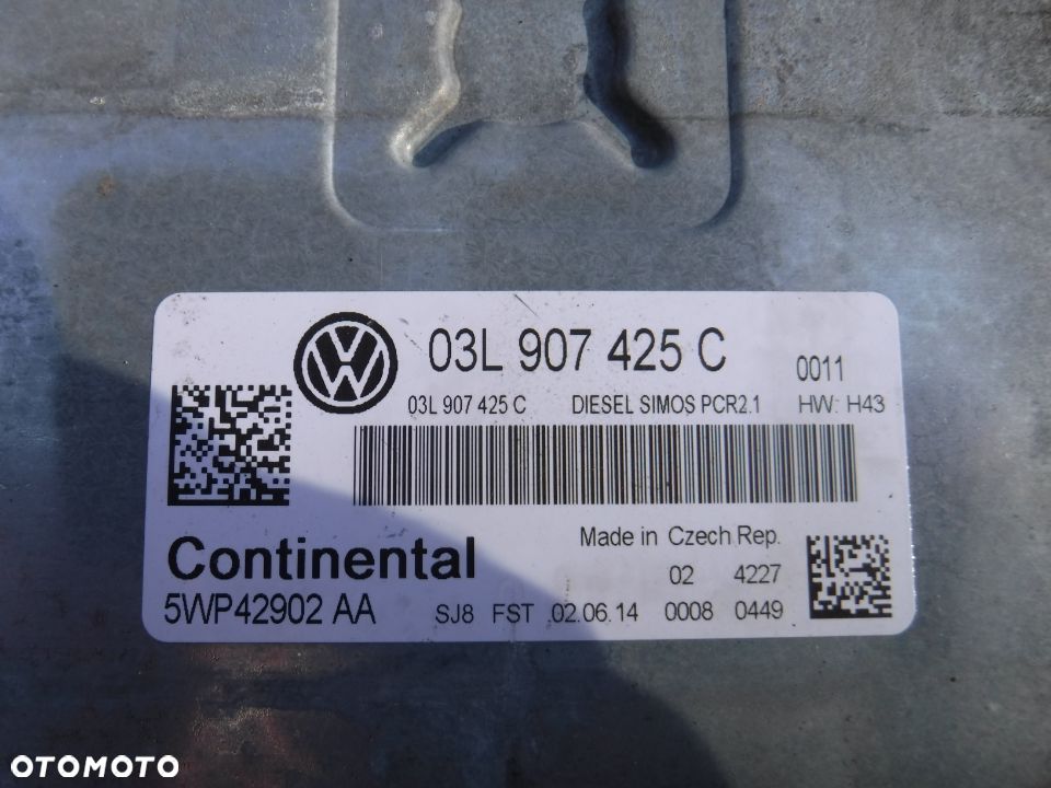 Seat Vw Audi sterownik silnika 1.6 TDI 03L907425C - 2