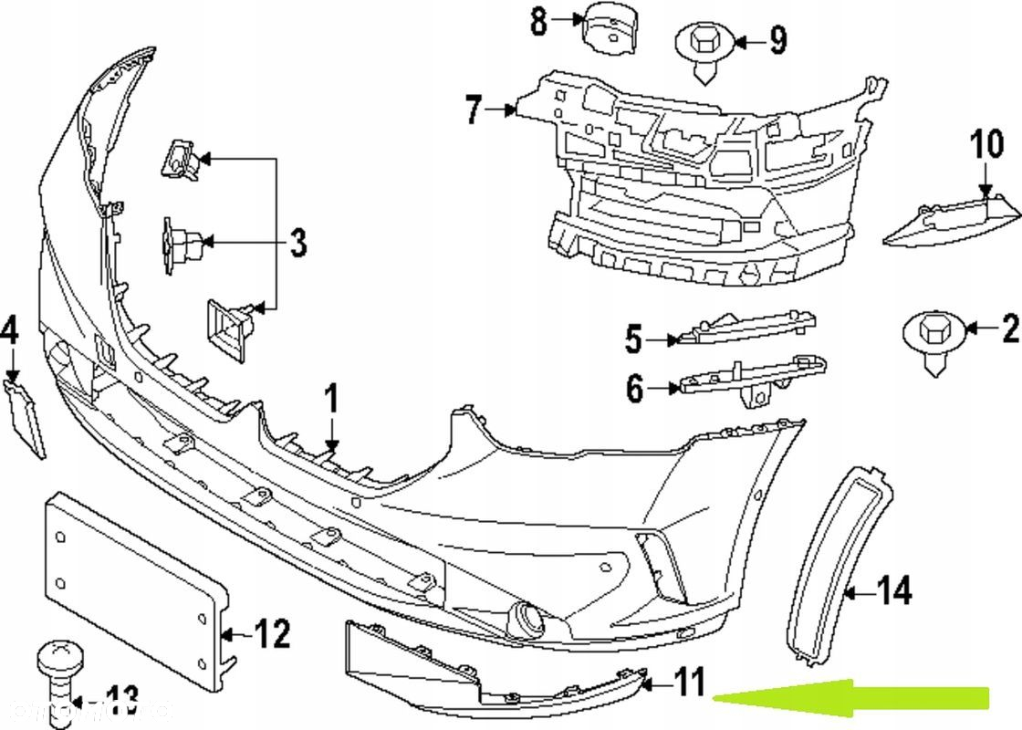KRATKA OSŁONA BOCZNA ZDERZAKA PRZEDNIA PRZÓD BMW 5 G60 G61 51115A36023 LEWA - 2