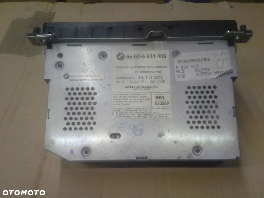 BMW E46 FL radio 65-52-6 934409 DVD czytnik navi zmieniarka komplet - 6