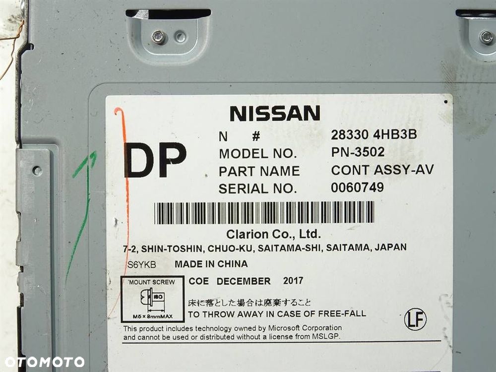 RADIO  INFINITI Q50 2013 - 2022 3.0 t 224 kW [305 KM] benzyna 2016 - 2022 283304HB3B - 4