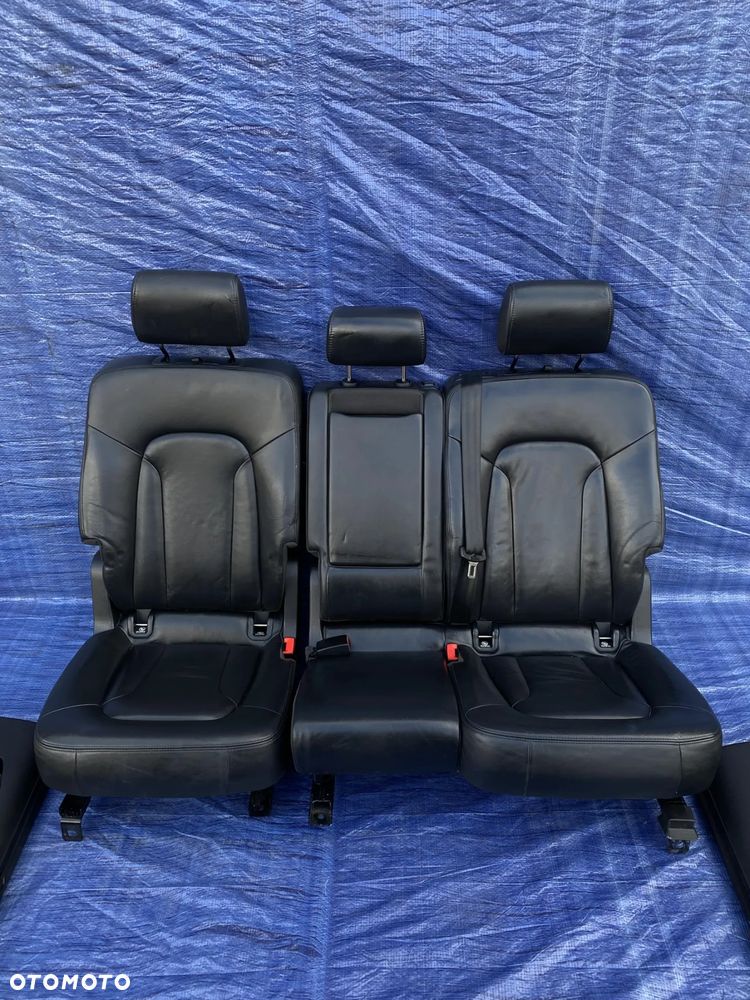 FOTEL FOTELE KANAPA BOCZKI PODŁOKIETNIK WNĘTRZE KOMPLET CZARNE SKÓRY ELEKTRYKA AUDI Q7 4L 2007 S-LINE  EUROPA - 6