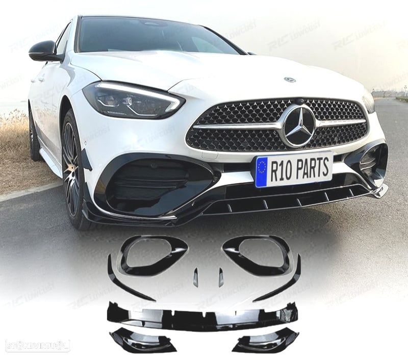 SPOILER FRONTAL MERCEDES CLASE C W206 21- PRETO BRILHANTE - 1
