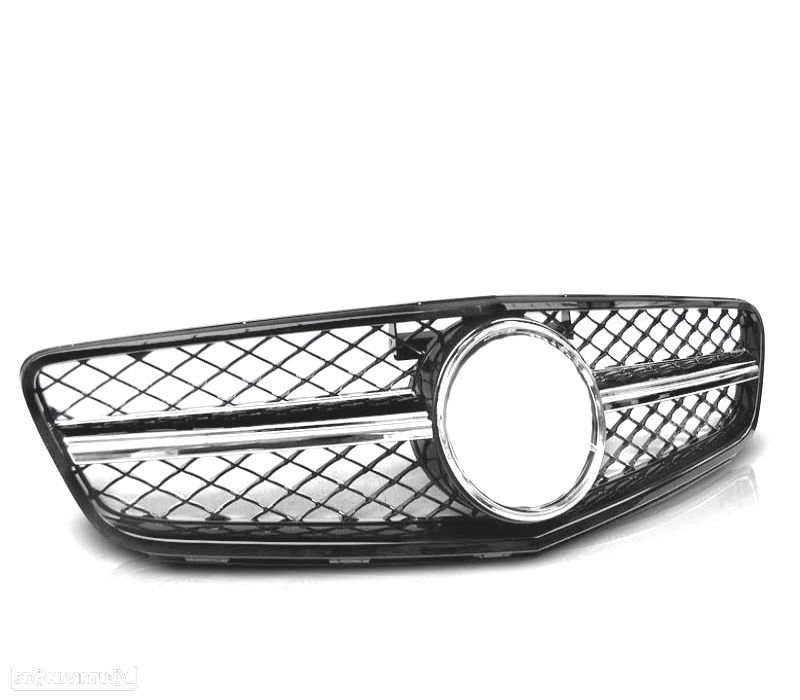 GRELHA FRONTAL PARA MERCEDES W204 07-14 LOOK AMG C63 PRETO CROMADO - 2