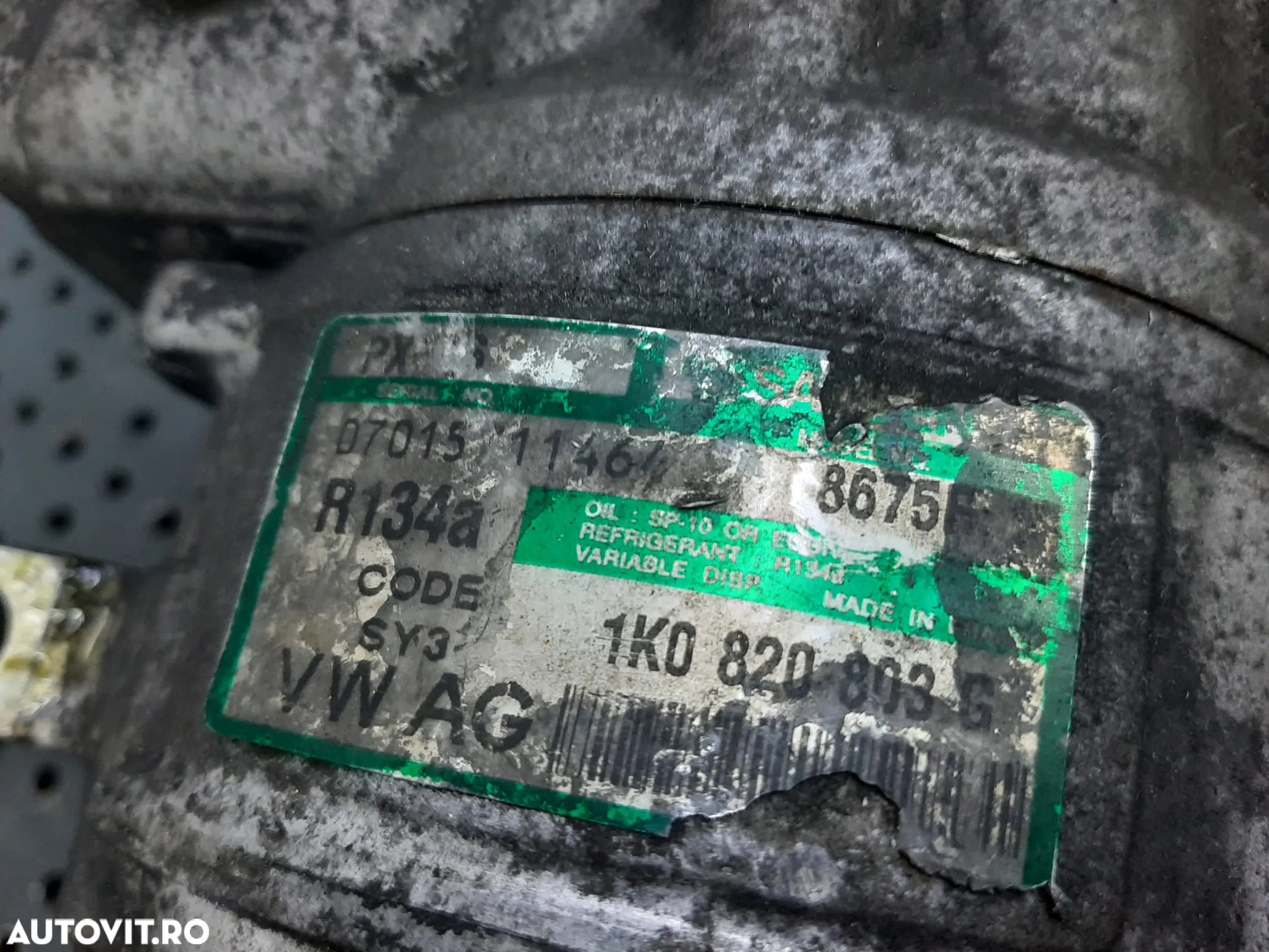 Compresor clima ac vw touran golf 5 caddy seat altea 5p toledo 5p skoda octavia 2 audi a3 8p 1k0820803g - 2