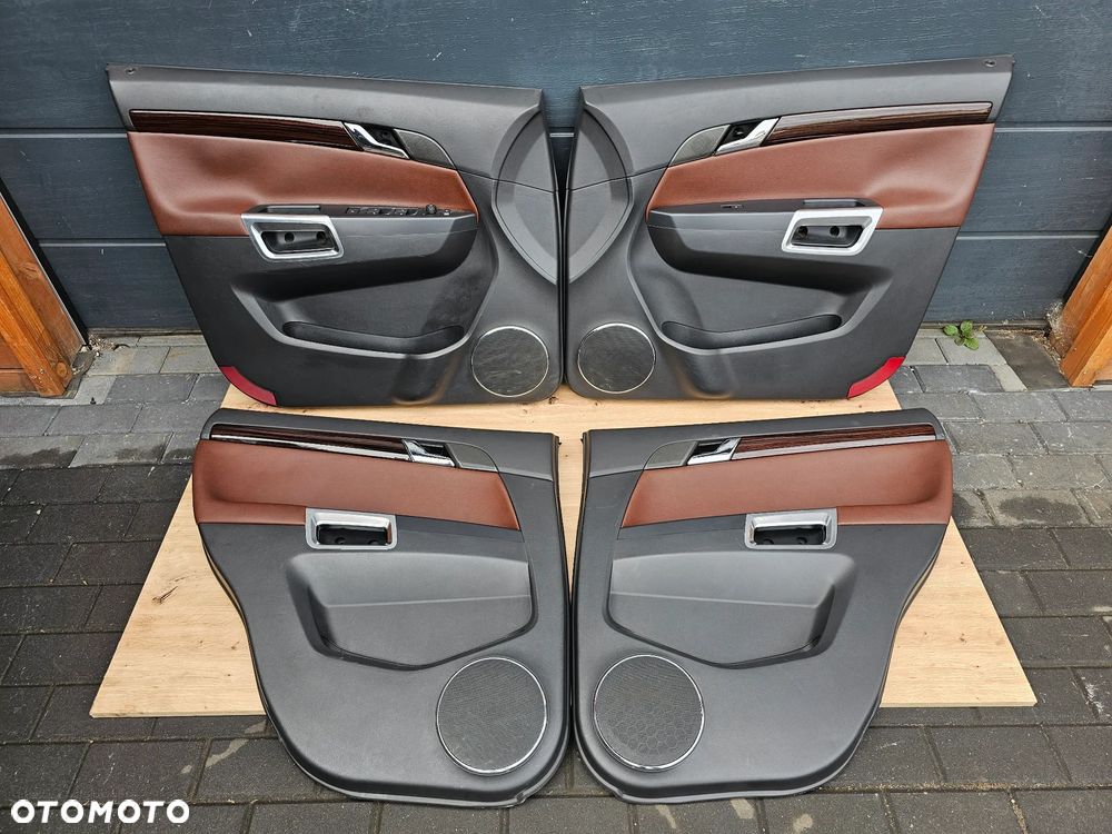 FOTELE PRZEDNIE FOTELE TYLNE  BOCZKI DRZWI SKÓRZANE RUDE BRĄZOWE OPEL ANTARA EUROPA PODGRZEWANE - 21