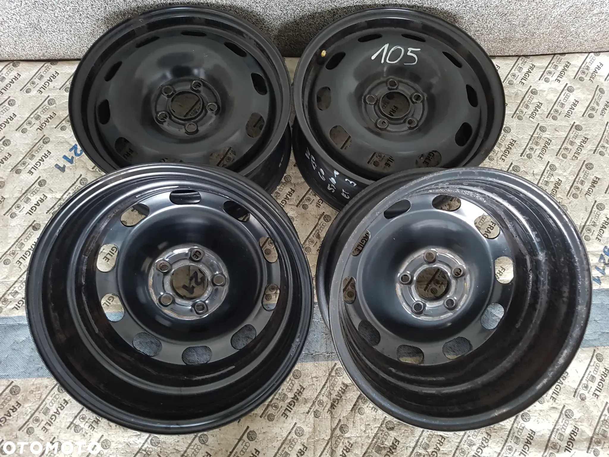 FELGI STALOWE VW  5X100 6JX15 ET38 VW POLO SKODA FABIA SEAT IBIZA - 5