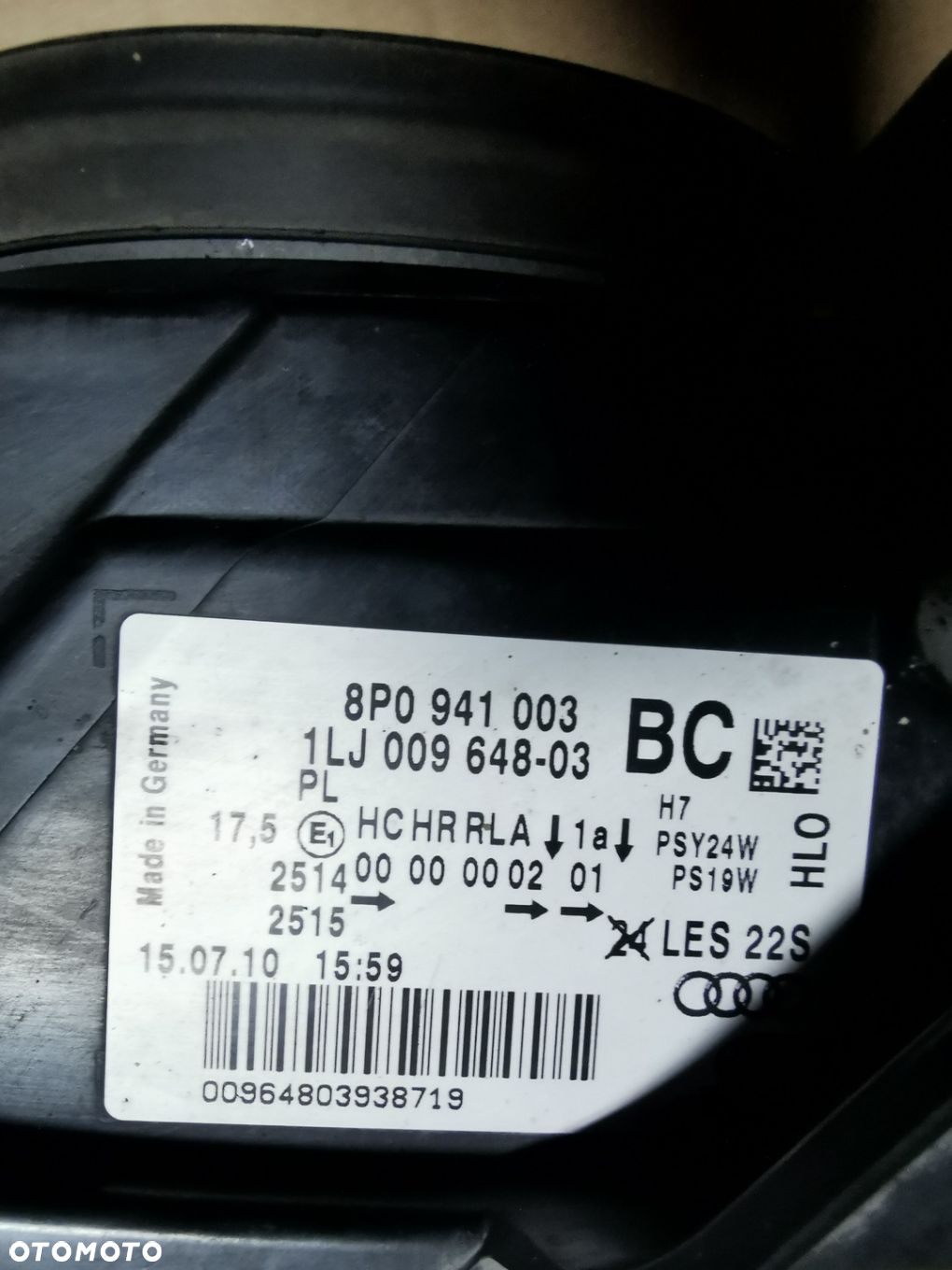 Lampa przednia lewa Audi A3 8P Lift 8P0941003BC - 4