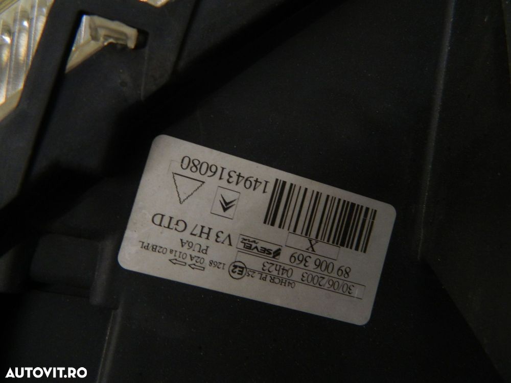 Far stanga Citroen C8 Halogen cu lupa, 2002,2003, 2004, 2005, 2006, 2007, 2008, cod origine cod origine 1494316080. - 6