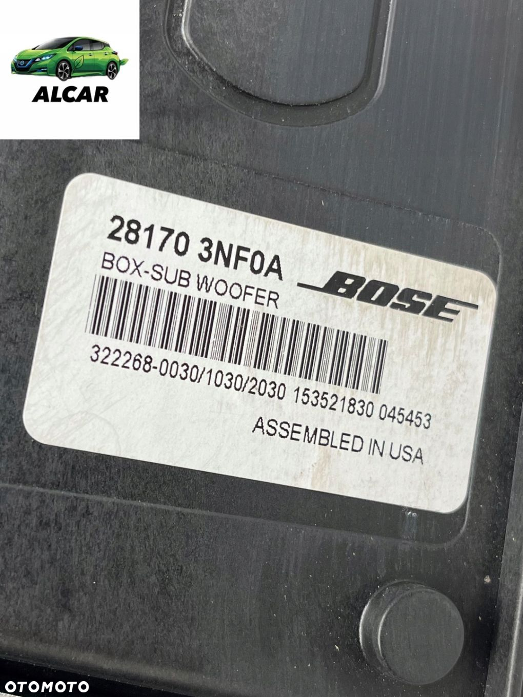 GŁOŚNIK NISKOTONOWY SUBWOOFER NISSAN LEAF ZE0 1 I 28170 3NF0A - 3