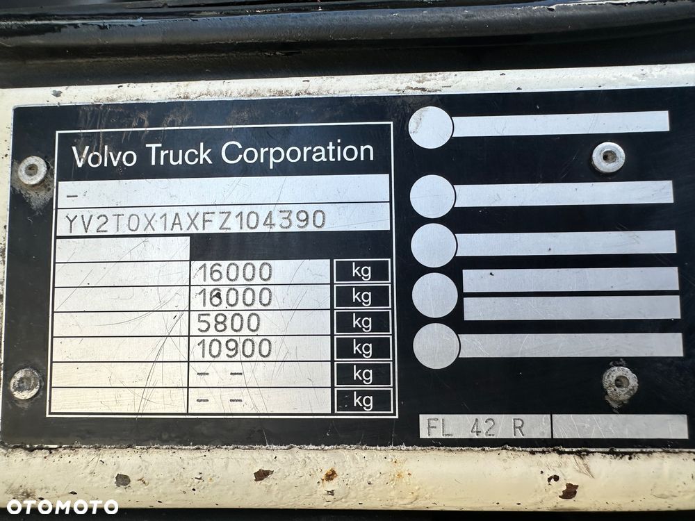 Volvo FL250 euro6 Niski przebieg Oryginał Rama - 9