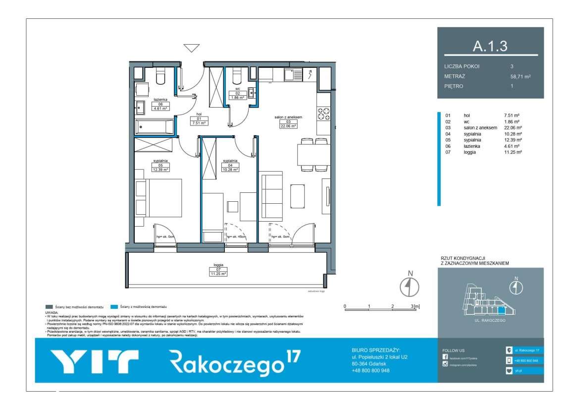 3-pokojowe mieszkanie 58m2 + loggia Bez Prowizji - Pełny obrazek: 2/12